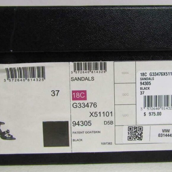 New Chanel Womens US 7 Camellia CC Sandal Heels Black/Gold G3347 - Picture 2 of 6